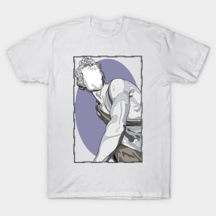 David - Faceless Colored in Purple T-Shirt